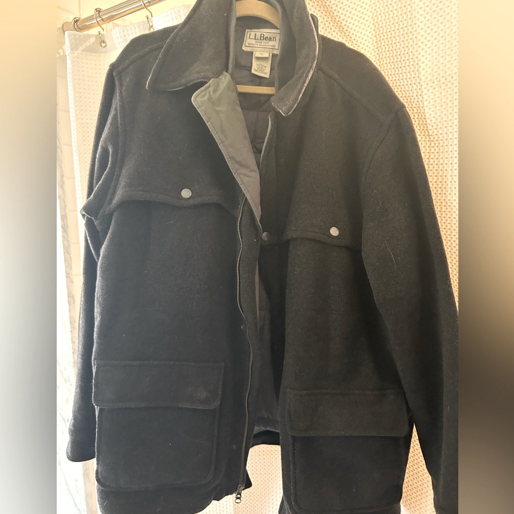 Vintage Ll Bean Grey Xl Tg Insulated Peacoat W Vest